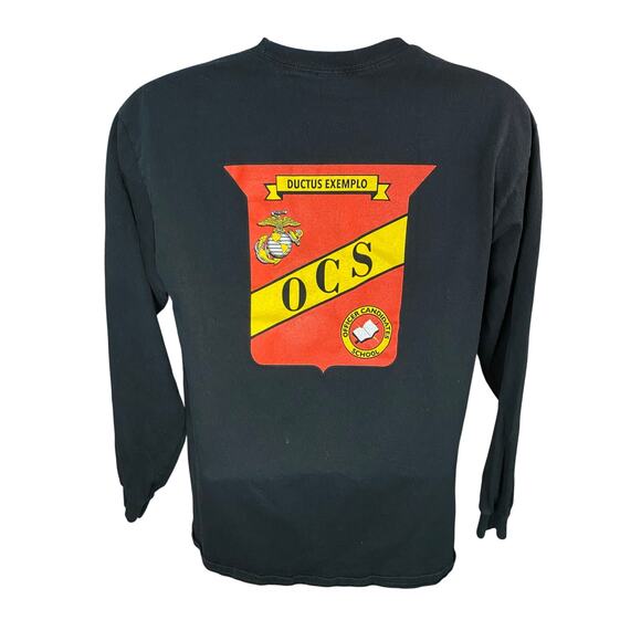 USMC OCS TECOM Long Sleeve T-Shirt Men’s Size Large Black Marine Corps - Picture 1 of 11